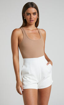 Along The Ride Mini Shorts - Tailored Shorts in White